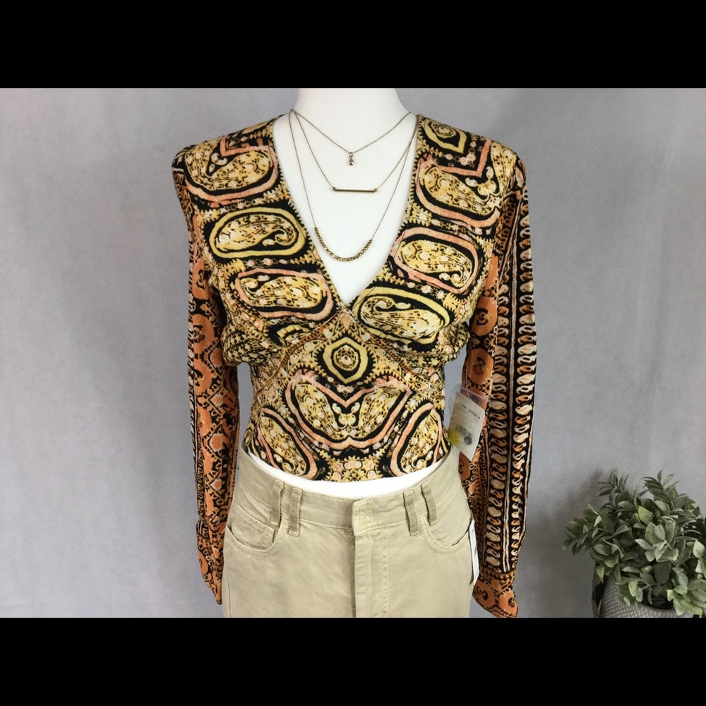 Free People Wild and Free Cropped Blouse